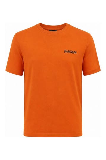Napapijri T-shirt in maat L Oranje, Kleding | Heren, Verzenden, Zo goed als nieuw, Overige kleuren, Napapijri
