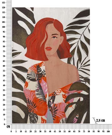 WANDBEDRUKKING/SCHILDERIJ LADY JUNGLE -A- CM 80X2,8X120 -, Ophalen of Verzenden, Nieuw