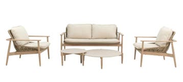 Luxe Loungeset aluminium met weersbestendige kussens (Tuin), Tuin en Terras, Verzenden, Nieuw