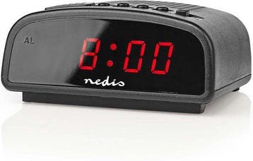 Nedis Digitale Wekker - LED - Snoozefunctie - Zwart •, Verzenden, Zo goed als nieuw