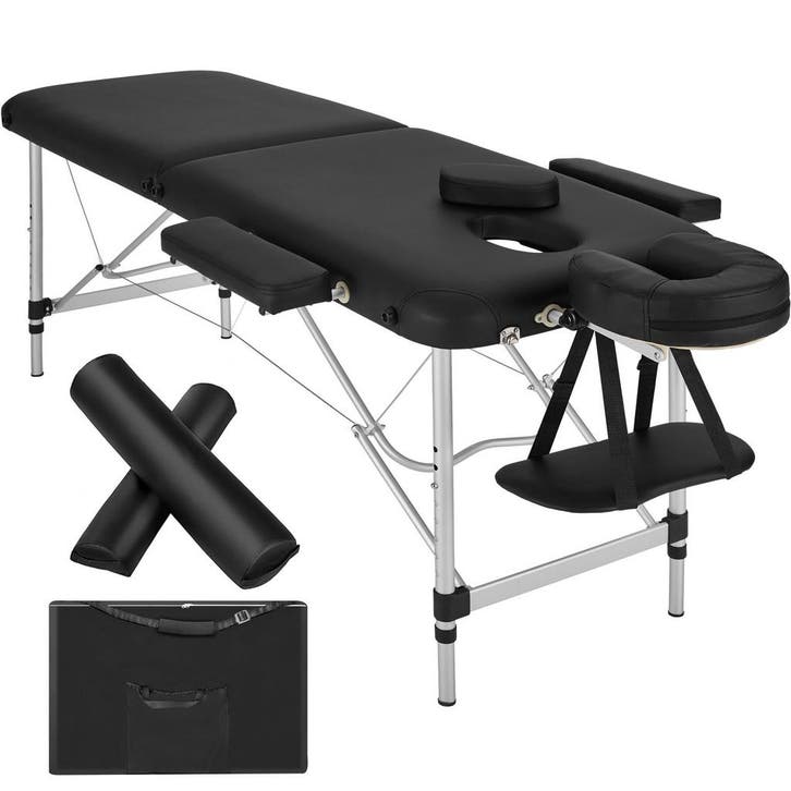 Massagetafel-set 2 zones met vulling, rolkussens en aluminiu, Sport en Fitness, Massageproducten, Verzenden
