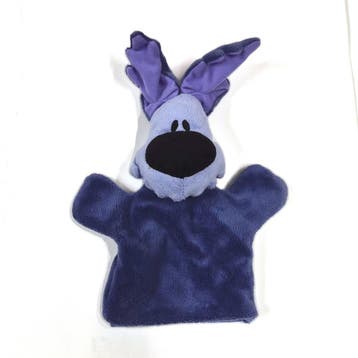 Vintage Woezel & Pip handpop Woezel, blauwe hond, Verzenden, Gebruikt