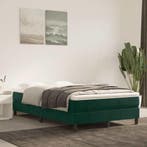 vidaXL Boxspring bed 120x200 cm fluweel donkergroen, Huis en Inrichting, Verzenden, Nieuw, Twijfelaar, 120 cm