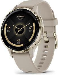 Garmin Venu 3S 41 mm goud van roestvrij staal met grijs, Verzenden, Gebruikt
