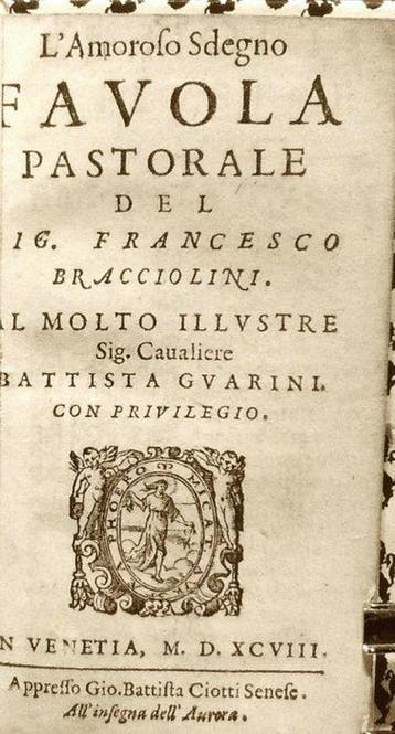 Bracciolini Francesco. - L’Amoroso Sdegno. - 1598
