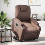 vidaXL Sta-op-stoel elektrisch kunstleer bruin, Huis en Inrichting, Fauteuils, Verzenden, Nieuw