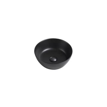 Waskom Lia 35x35x14cm mat zwart inclusief afvoerplug, Verzenden, Nieuw