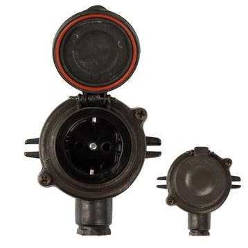 Jaren 30 Vintage Stopcontact I Zwart Brons Tuinverlichting, Verzenden, Nieuw