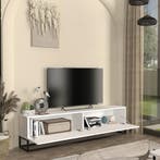Tv-meubel Verpsboga lang frame 180x32x47 cm wit [en.casa], Verzenden, Nieuw