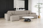 U-bank Ribstof Karlo Beige | Universeel | €649,-, Huis en Inrichting, Banken | Bankstellen, Hout, Hoekbank, Vierpersoons of meer