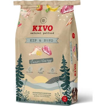 Kivo Kip&Rund Junior/Energy Glutenvrij 14 kg, Verzenden, Nieuw