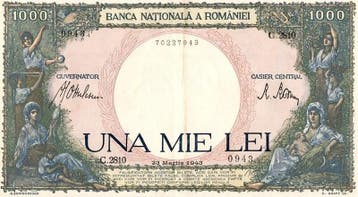 Roumanie Rumaenien Pick 52 1 000 Lei 23/03/1943, Verzenden