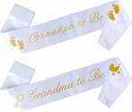 Sjerpen set Grandpa en Grandma to Be wit met gouden opdruk, Verzenden, Nieuw, Versiering, Geboorte of Huwelijk