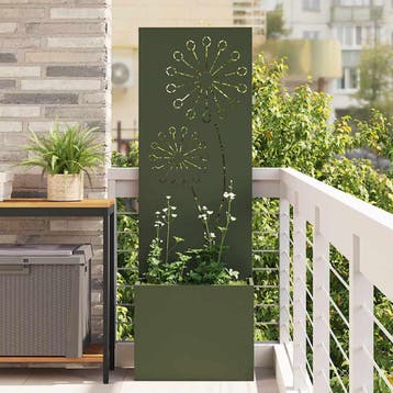 vidaXL Tuin Privacy Screen Fretwerk Olijfgroen 50 x 32 x 150, Verzenden, Nieuw