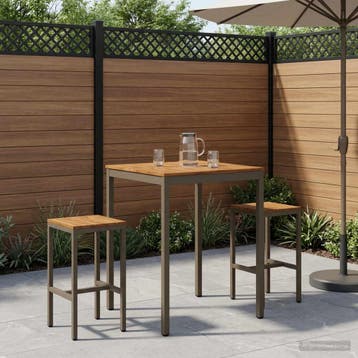 vidaXL Tuinbar Tafel Natuurlijk en Koffie 80 x 80,5 x 105 cm, Verzenden, Nieuw