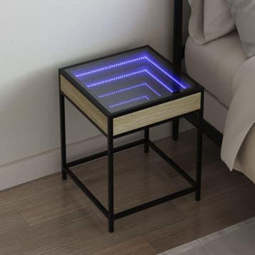 vidaXL Nachtkastje met Infinity LED 40x40x51 cm sonoma, Verzenden, Nieuw, Hout
