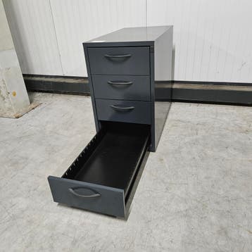 Antraciet metalen ladekast - 71x42x80 cm, Huis en Inrichting, Ophalen of Verzenden, Nieuw