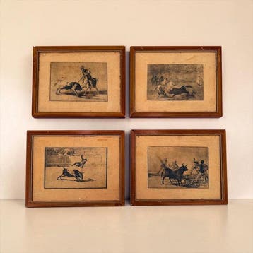 Wanddecoratie (4) - stierenvechten - Spanje -, Antiek en Kunst