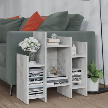 vidaXL Bijzetkast 60x26x60 cm bewerkt hout betongrijs, Verzenden, Nieuw, 50 tot 100 cm, Minder dan 100 cm