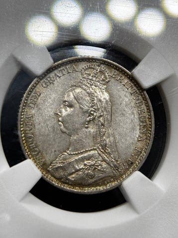 Verenigd Koninkrijk. Victoria. 6 Pence 1887 NGC MS63 (Zonder