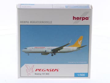 Schaal 1:500 Herpa 505628 Boeing 737-800 Pegasus Air Reg...., Ophalen of Verzenden, Zo goed als nieuw