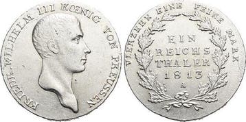 Taler, daalder 1813 A Brandenburg-Preussen Pruisen Friedr..., Verzenden