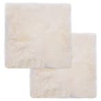 vidaXL Stoelkussens 2 st 40x40 cm echt schapenvacht wit, Verzenden, Nieuw, Wit