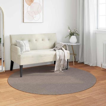 vidaXL Binnen kleed LUGO Crème en Taupe Ø 120 CM Polyester, Verzenden, Nieuw, Crème