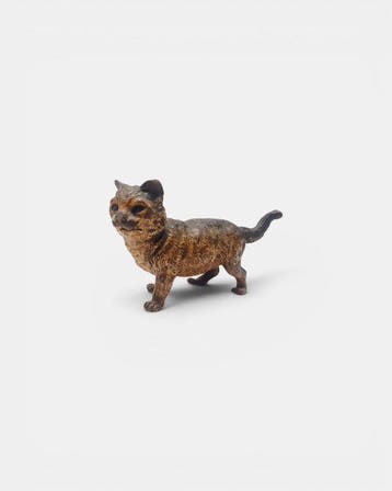 Geschützt - sculptuur, Chat - 7.5 cm - Wenen-brons, koud, Antiek en Kunst