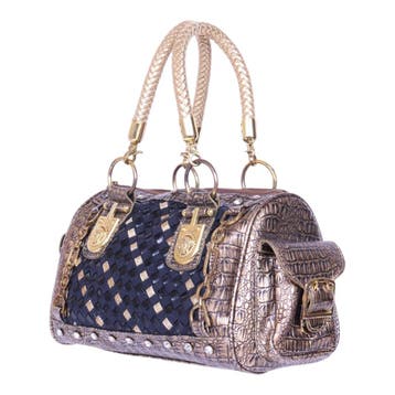 Gianni Versace Snap Out Of It Boston Tas - Goud met Zwart Ge, Verzenden, Zo goed als nieuw