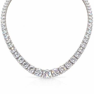 Halsketting - 14 karaat Witgoud - 58.17ct. tw. Diamant, Nieuw