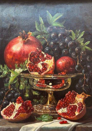 Alessandro Della Rocca (XXI) - Vanitas con frutti rossi, Antiek en Kunst