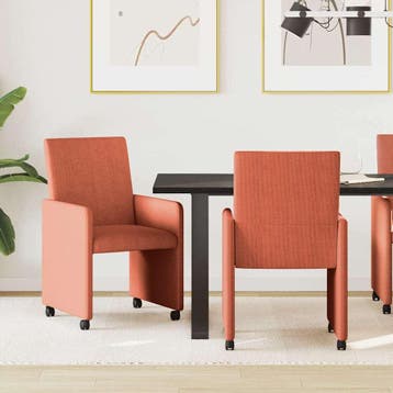vidaXL Eetkamerstoelen met Wieltjes 2 st Katoenen stof, Huis en Inrichting, Verzenden, Nieuw