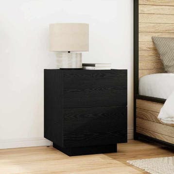 vidaXL Nachtkastje 2 st Zwart Eiken 45 x 40 x 55 cm Bewerkt, Huis en Inrichting, Minder dan 45 cm, Verzenden, Nieuw, 55 tot 70 cm