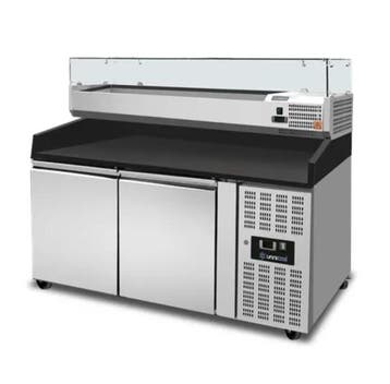 Pizzawerkbank | 390L | 2 Deuren (EN600x400) | +2°C/+8°C | Ge, Ophalen of Verzenden, Nieuw