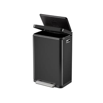 EKO X-Cube pedaalemmer 45 ltr - Zwart/Mat RVS, Huis en Inrichting, Verzenden, Nieuw