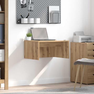 vidaXL Wandbureau Artisan Eiken Bewerkt hout 60 x 45 x 30 cm, Verzenden, Nieuw