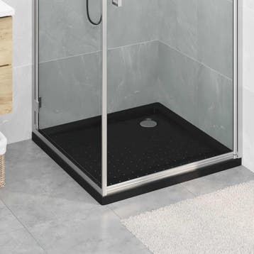vidaXL Douche Basis Tray met Dots 80 x 80 x 4 cm ABS Zwart, Verzenden, Nieuw