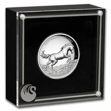 Australian Brumby Horse - 2 oz 2021 Proof High Relief, Verzenden, Losse munt, Zilver