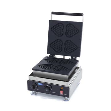 Wafelijzer Lolly Hartjes | 50–300°C | RVS | Vier wafels, Verzenden, Nieuw in verpakking