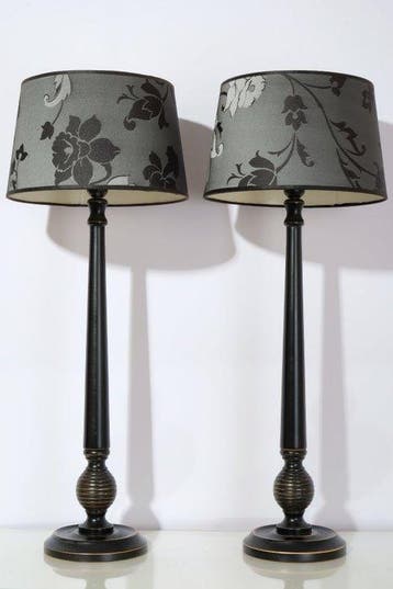 Set Hoge Neoklassieke Tafellampen - Tafellamp (2) - Hout, Antiek en Kunst