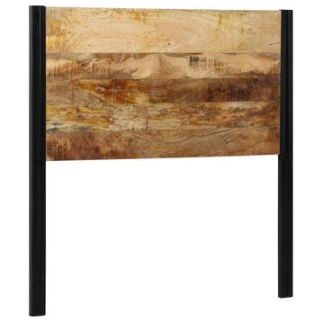 vidaXL Hoofdeinde 100 cm massief hout mango en ijzer, Verzenden, Nieuw, Bruin, Hout