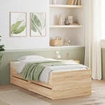 vidaXL Bedframe sonoma eikenkleurig 75x190 cm Small Single, Verzenden, Nieuw, Bruin, Hout