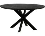 Eettafel Colorado rond mangohout 120 cm - Zwart, Huis en Inrichting, Tafels | Eettafels, Ophalen of Verzenden, Nieuw
