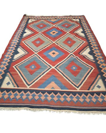 Tribal Kelim Turkije 300x210 handgeweven wollen vloerkleed, Huis en Inrichting, 200 cm of meer,  Perzisch tapijt kelim killim wollen vloerkleed handgeknoopt 