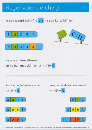 Taal in Blokjes Regels voor ch/g (per stuk), Boeken, Schoolboeken, Verzenden, Nieuw