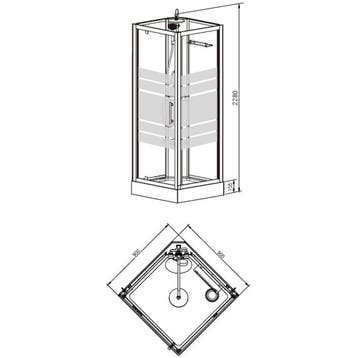 Xellanz Thermo Complete Douchecabine - 90x90x228cm -, Ophalen of Verzenden, Nieuw, Glas