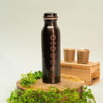 Puur Koperen Waterfles 7 Chakras Antique ± 1 liter, Ophalen of Verzenden, Nieuw
