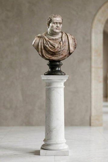 sculptuur, Busto di imperatore Vitellio in onice - 82 cm -