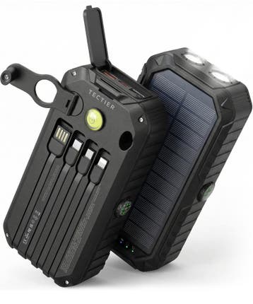 Noodpowerbank 20000 mAh Solar Handdynamo Outdoor Camping, Verzenden, Nieuw, Tectier